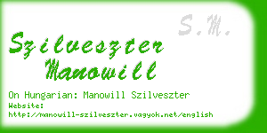 szilveszter manowill business card